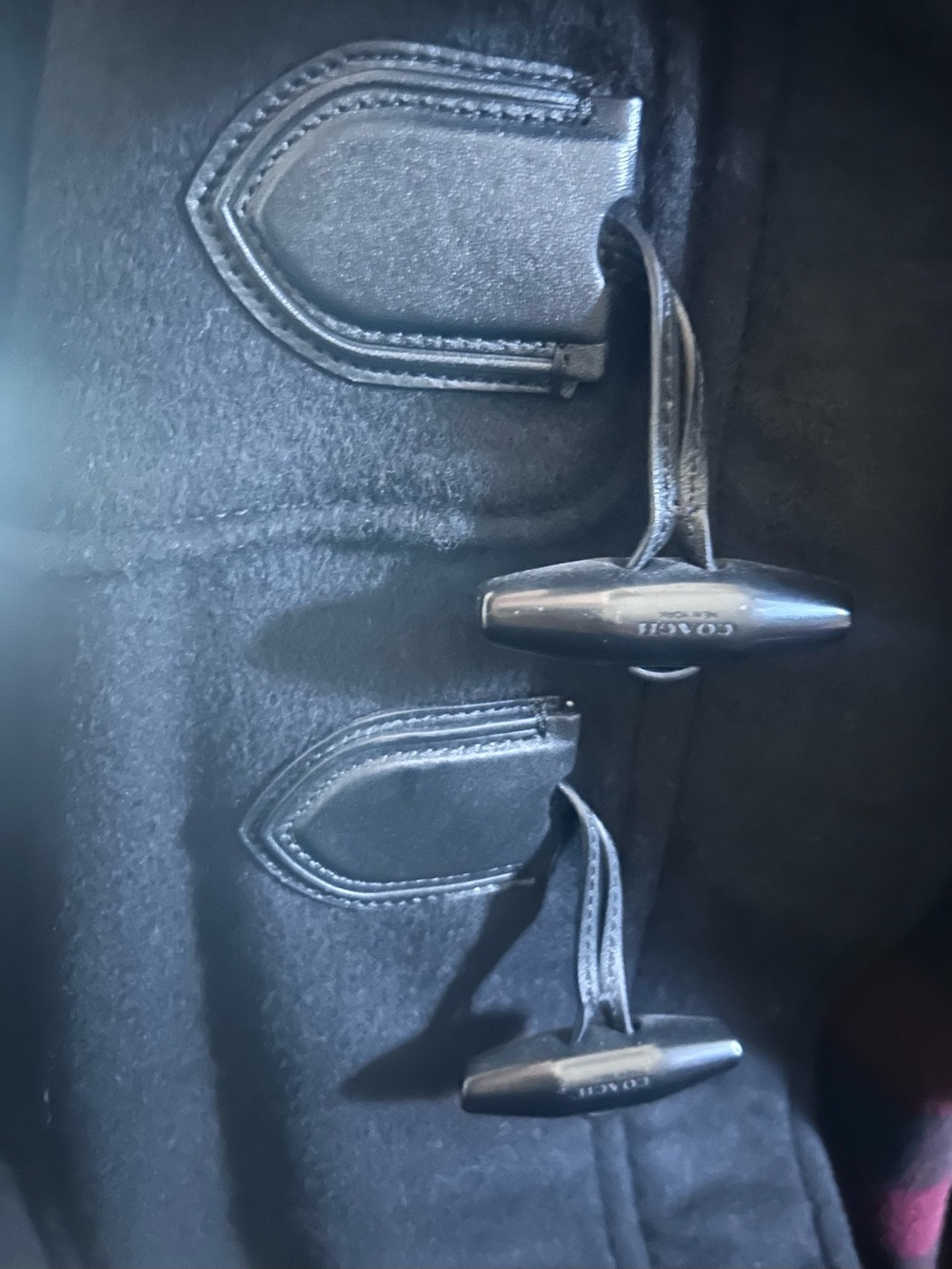 Coach Black Wool Cape Coat with Toggle Closures - Picture 3 of 6